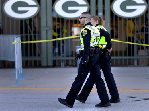 A heightened police presence at Lambeau Field for