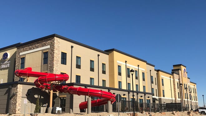 Comfort Suites at 2534 in Johnstown features a water slide that goes outside before returning inside to the pool. The hotel opened Jan. 26. Spirit Hospitality, which owns Comfort Suites, plans to build a dual-concept hotel east of Scheels with two hotels under one roof.