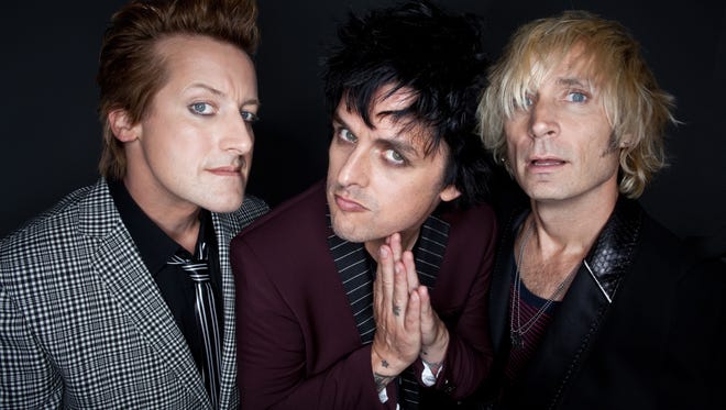 Tre Cool, Billie Joe Armstrong and Mike Dirnt of Green Day.
