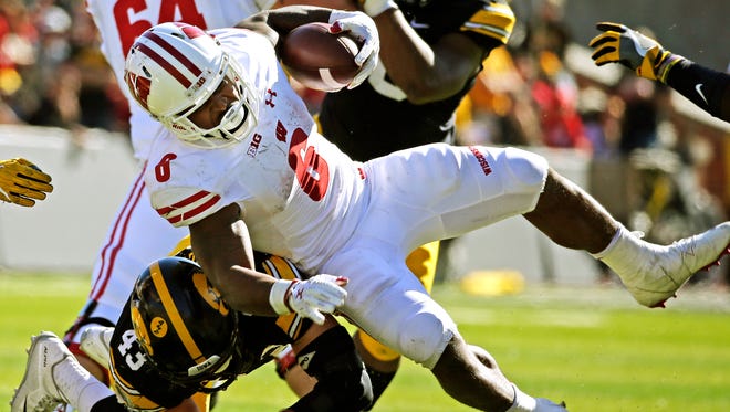 Wisconsin Badgers running back Corey Clement carried 35 times for 134 yards.