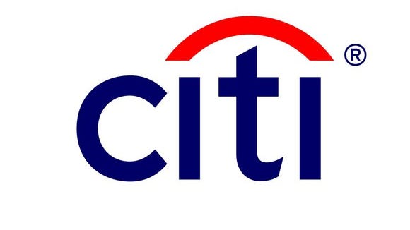 Citi logo in blue letters with red arc above.