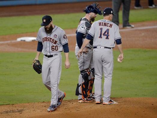 Game 1 at Dodger Stadium: Astros starter Dallas Keuchel
