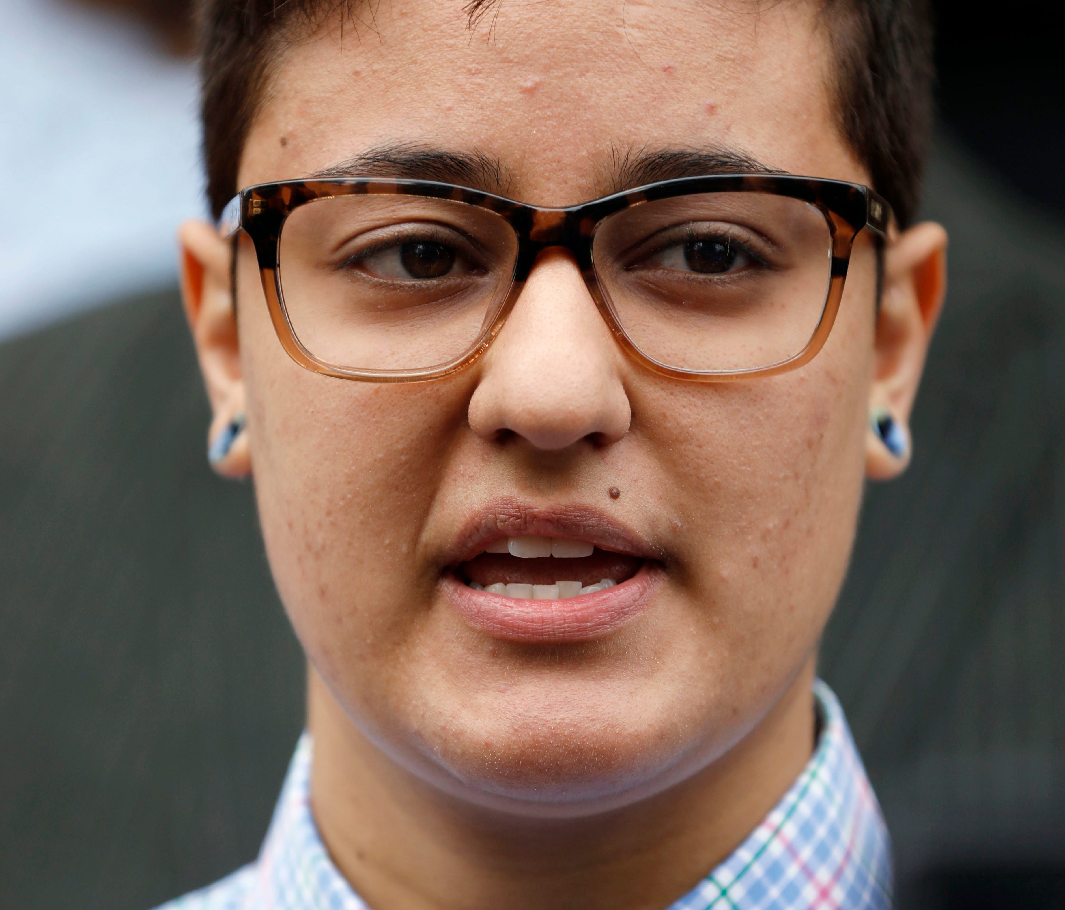 Daniela Vargas speaks about the recent immigration raid that picked up more than 50 allegedly undocumented immigrants including her father and brother during a news conference Wednesday, March 1, 2017, at the Jackson, Miss., city hall. A shot time af