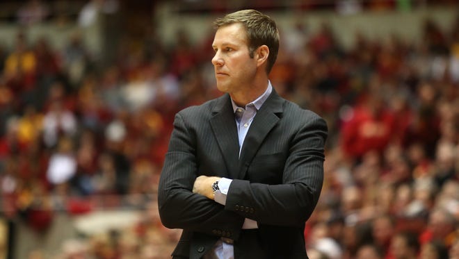 Iowa State head basketball coach Fred Hoiberg watches the action against Oklahoma State on Tuesday, Jan. 6. Hoiberg hopes his Cyclones solve their free-throw shooting problems that have at times held them back this season.