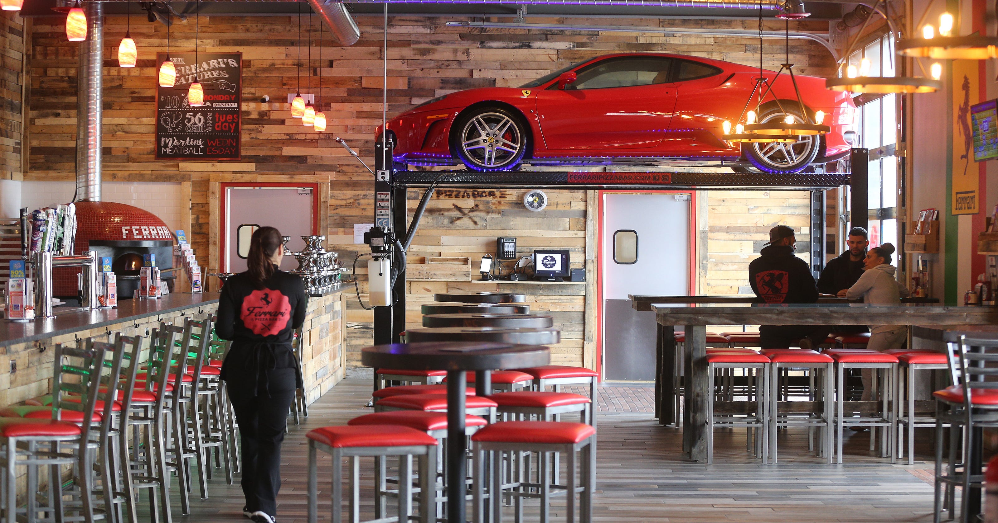 A Ferrari Is The Star Of Ferrari Pizza Bar
