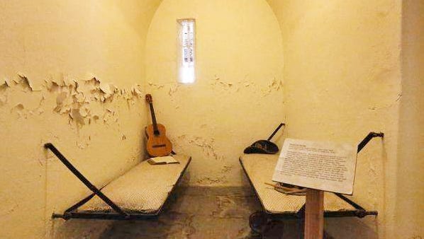 The character Danny in "Tortilla Flat" was jailed in a cell much like this in the old Monterey Jail at Colton Hall, still a tourist destination that touts its connection with the novel.