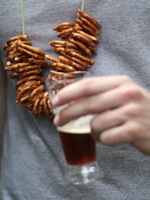 Pretzels help clear your palate between tastings.