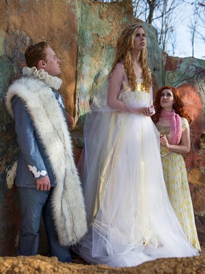 UNC Asheville students Jackson Cole, Grace Derenne and Ginny Shafer perform in Shakespeare's "The Winter's Tale."