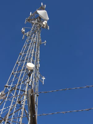 A satellite tower by Alameda Street.