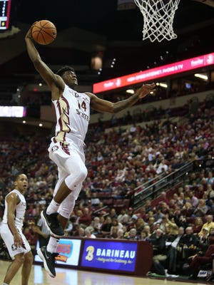 Florida State Seminoles guard Terance Mann on his way to the basket during the Noles' game against Georgia Tech at the Tucker Civic Center Jan 24.
