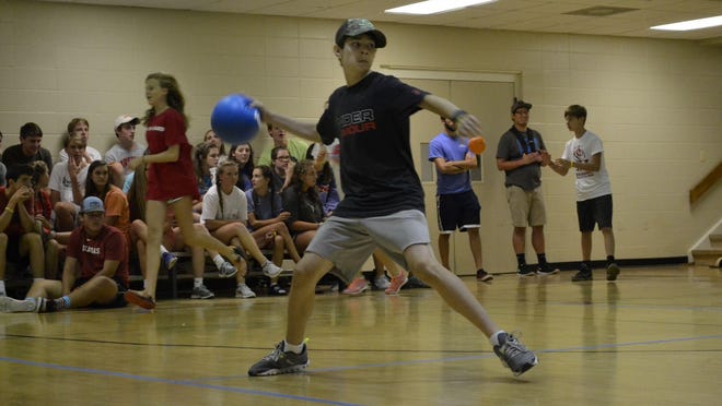 Youth from five local United Methodist churches play dodge ball against each other during Youth Week on Thursday afternoon at Jackson First United Methodist Church.