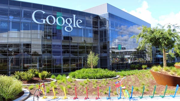 Alphabet building with Google text logo on the...