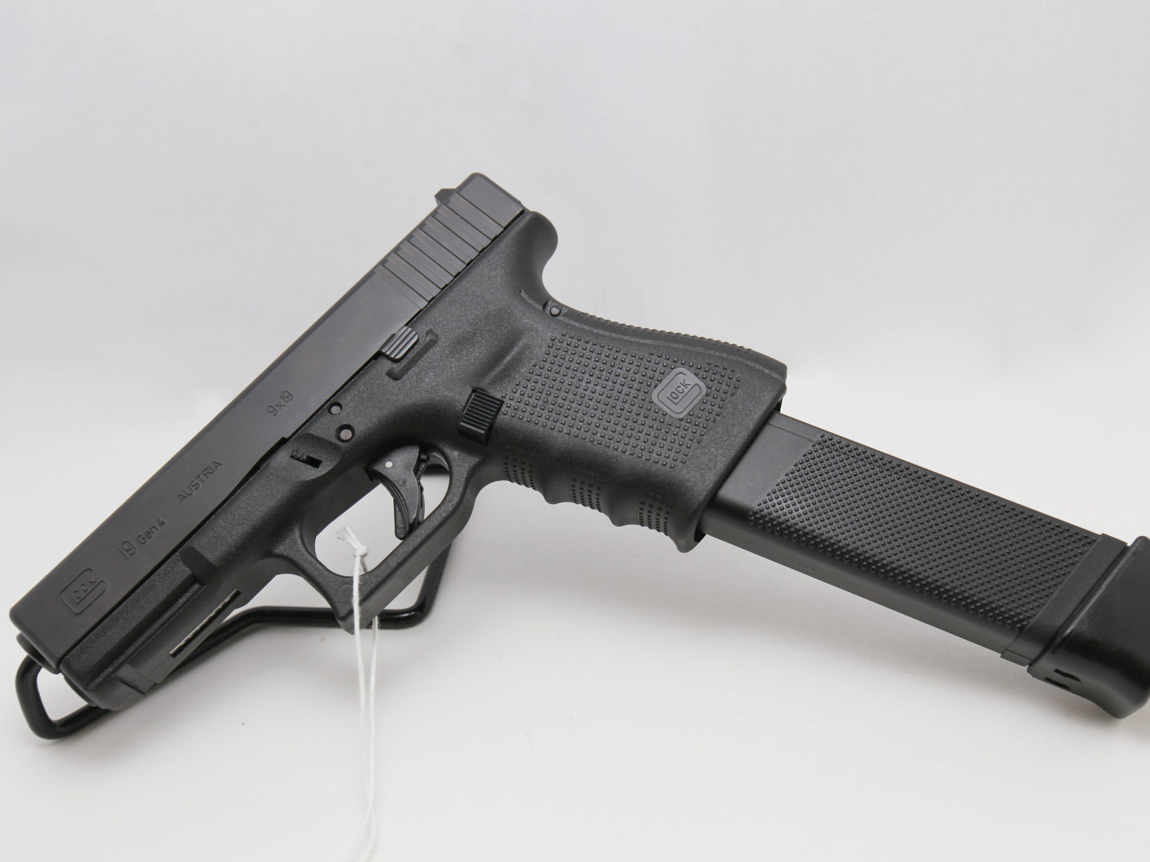 Glock 19 with extended magazine.