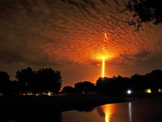 SpaceX Falcon 9 launches from Cape Canaveral, as seen