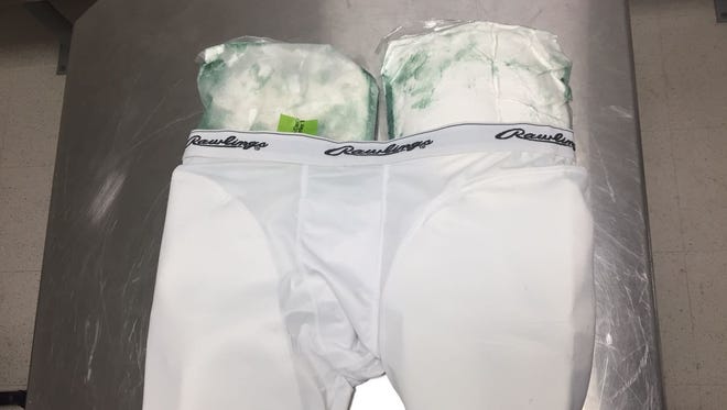 Cocaine-filled spandex shorts.