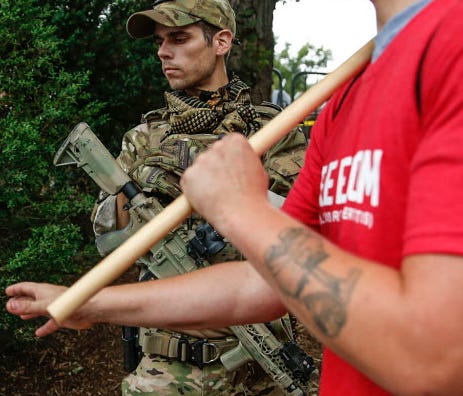 Militia at the protest   in Charlottesville, Va., on Aug. 12, 2017.