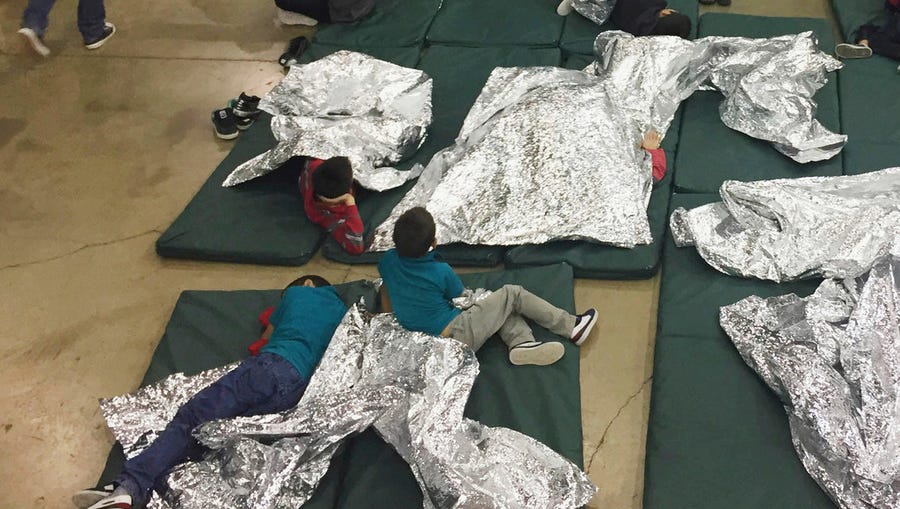 Migrant children in custody in McAllen, Texas, on June