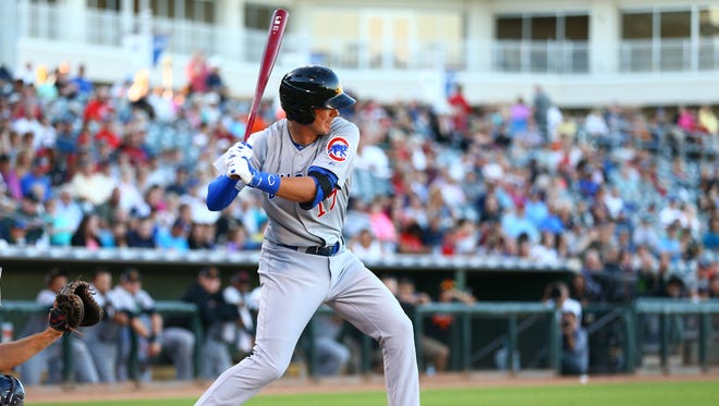Kris Bryant, shown earlier this season, belted his 11th Iowa Cubs home run in a win at Round Rock Friday night.