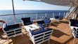 The seating area on the back of Deck 9 is one of the