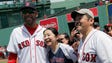 Boston Red Sox's David Price poses with fans before