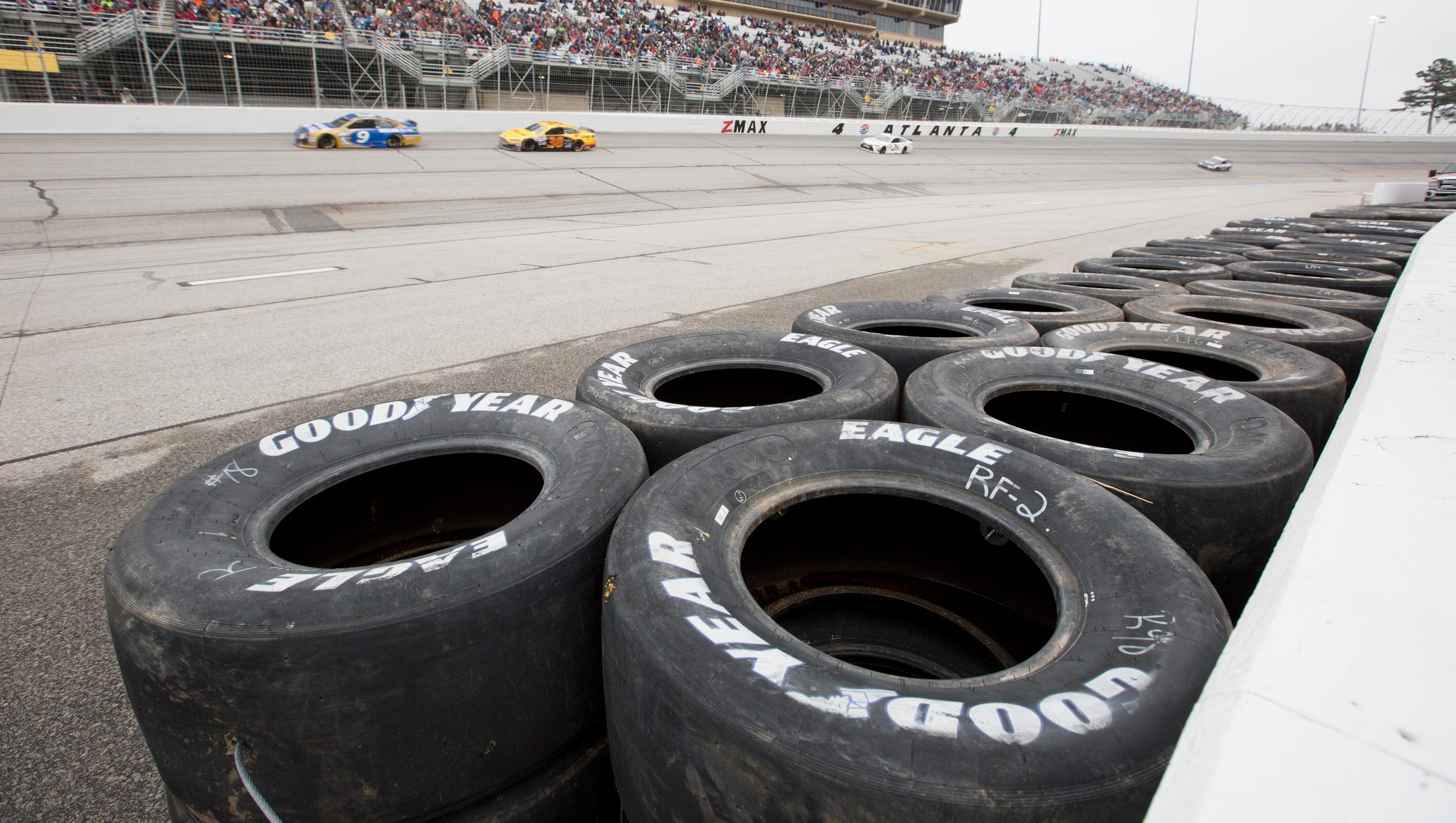 Tire barriers used as safety stopgap