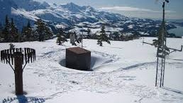 A typical SNOTEL automated telemetry station used by the NRCS provides needed data on the mountain snowpack.