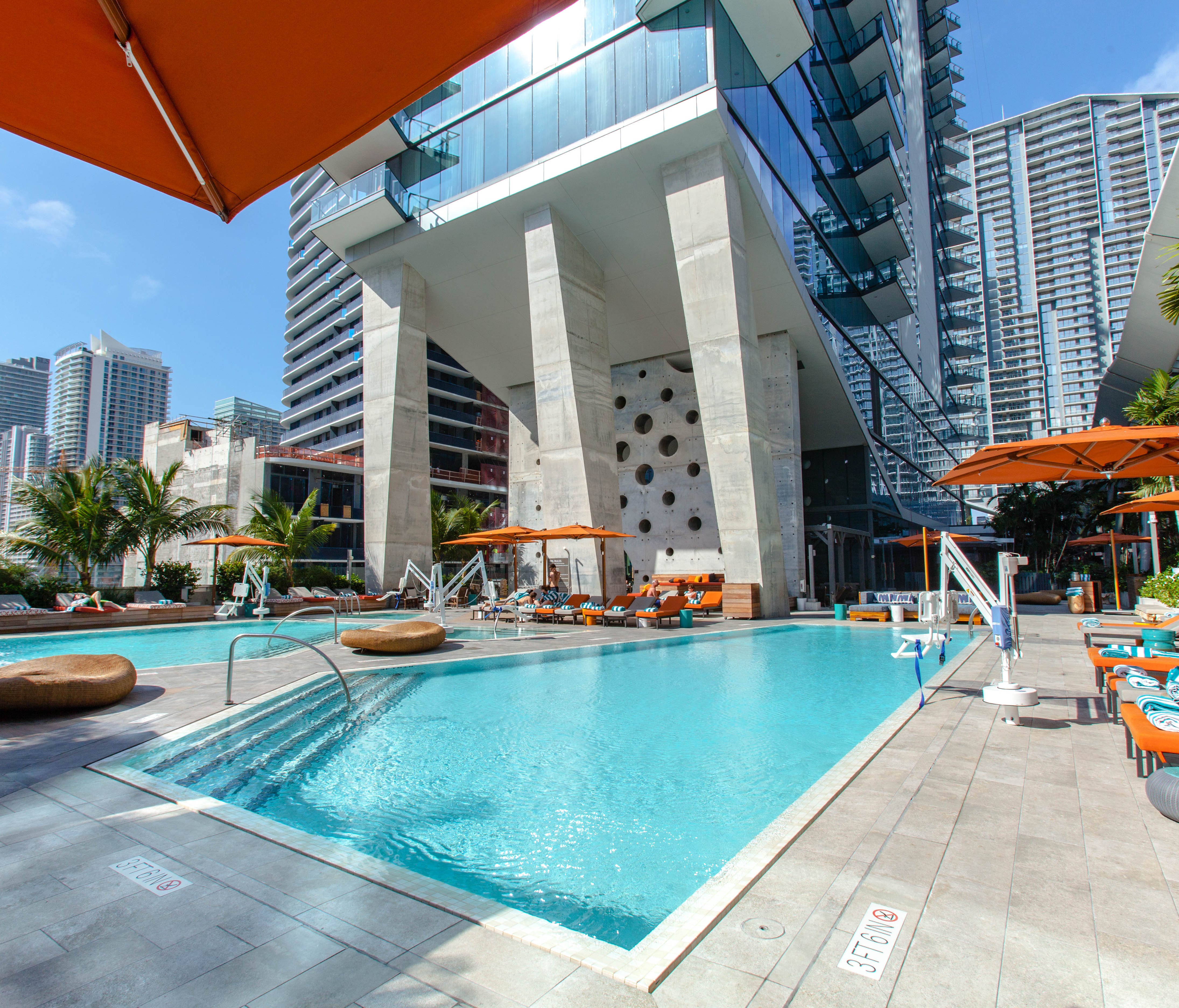 EAST, Miami: Not all of the city's trendiest hotels are on the beach. EAST, Miami sits atop the Brickell City Centre in the Financial District. As such, it often caters to business travelers, though the property is hip enough — with a trendy rooftop 