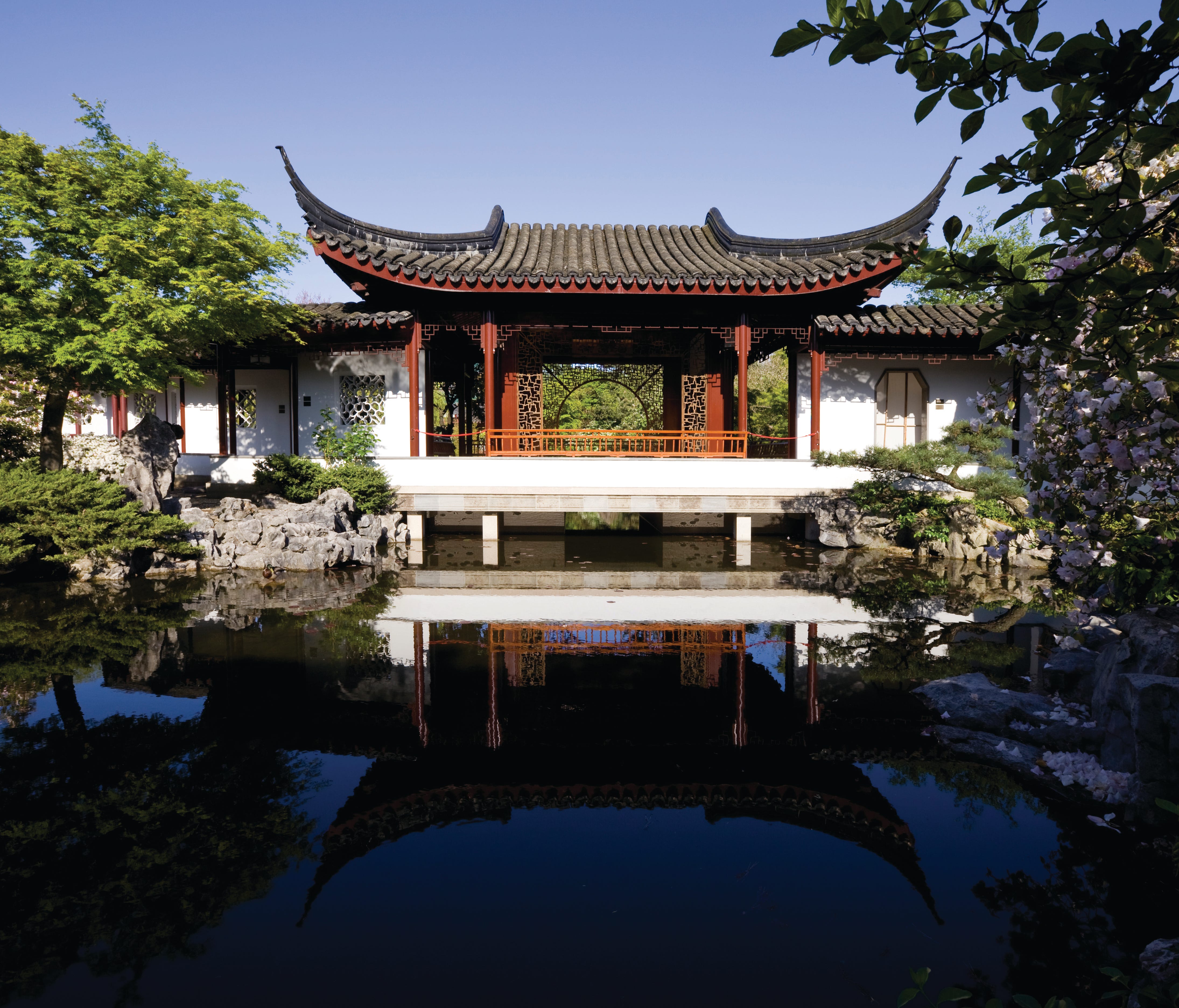 Dr. Sun Yat-Sen Classical Chinese Garden is the first authentic, full-scale garden of its kind built outside of China. Pictured here is the Jade Water Pavilion.