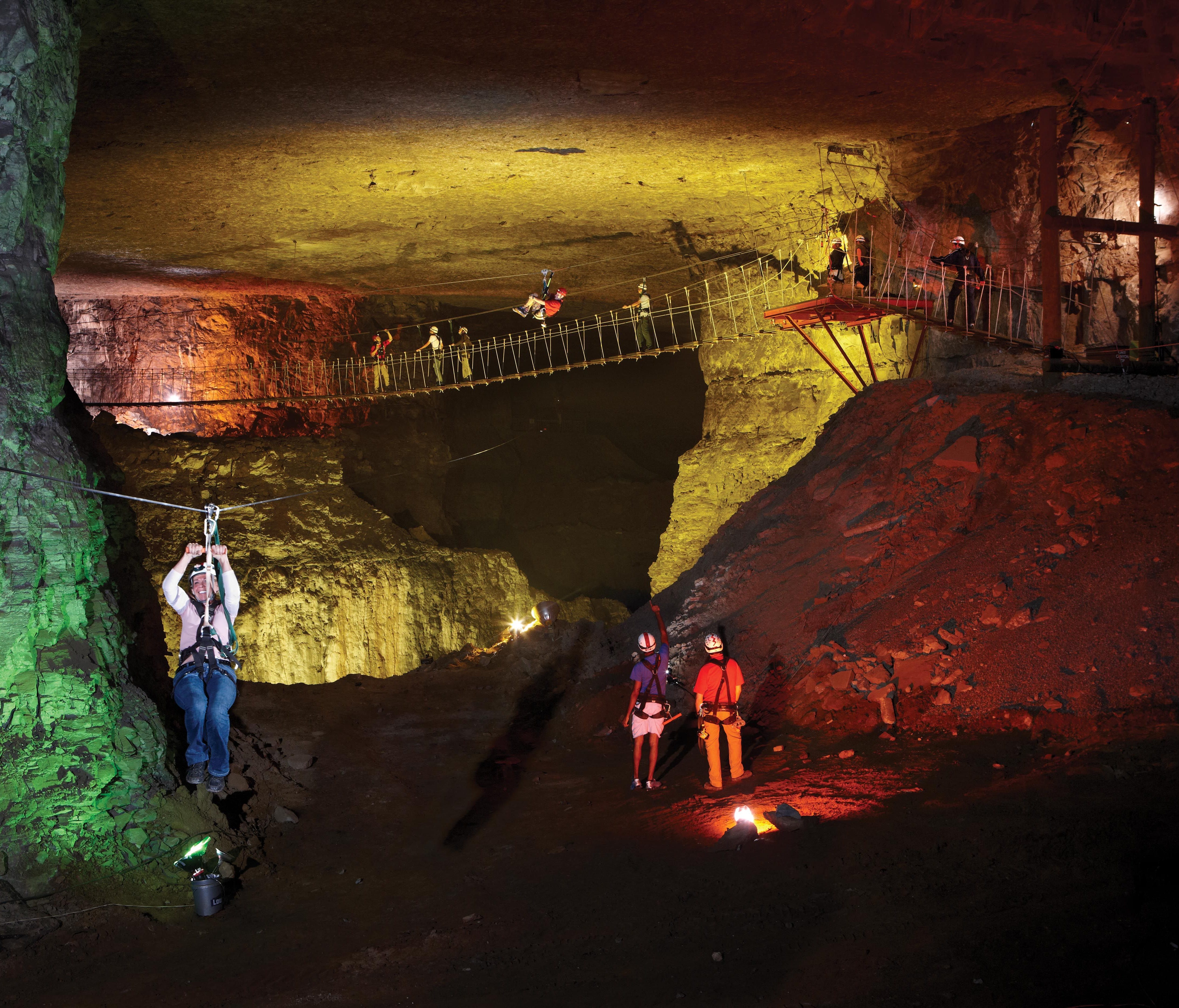 The largest building in Kentucky is the aptly named Louisville Mega Cavern, a former limestone mine that has reinvented itself as a recreation, touring, office and storage center, with a zipline, tours and a mountain bike park.