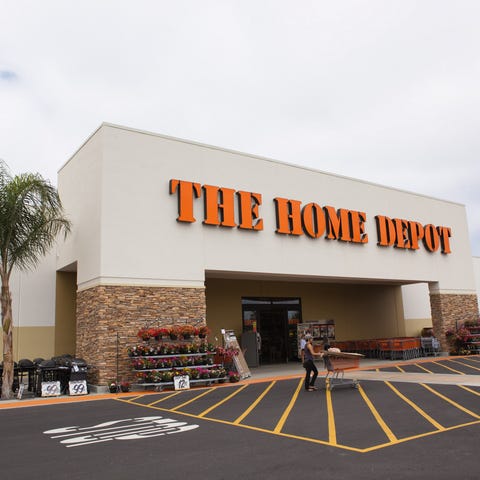 The front of a Home Depot store location.