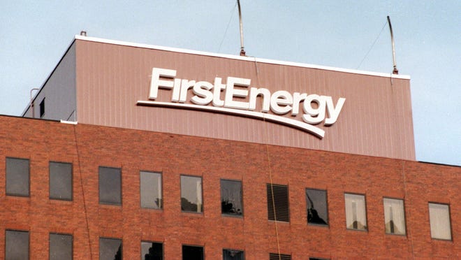 The FirstEnergy building in downtown Akron.