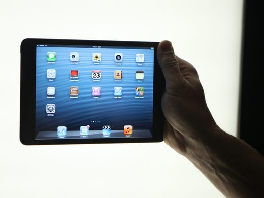 Apple's iPad Mini is seen during Apple's special event
