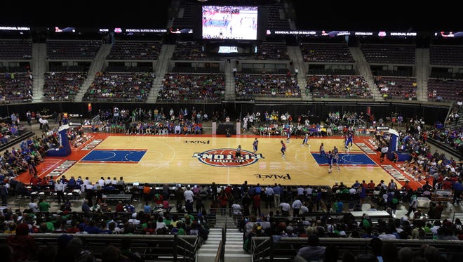 The Detroit Pistons hold an open practice for fans at the Palace of Auburn Hills on Oct. 5, 2013.