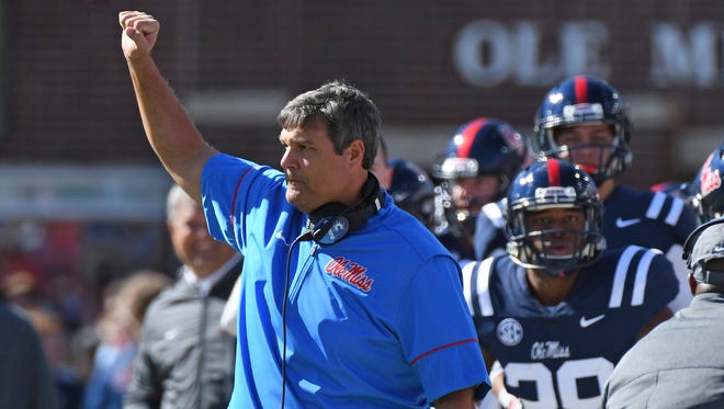 Ole Miss coach Matt Luke was emotional after his team blew a 24-point lead to Arkansas Saturday.