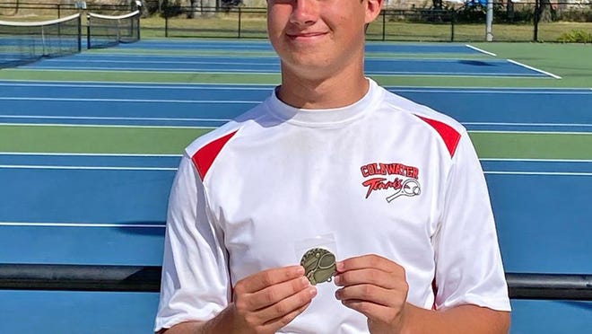 Coldwater's Kyle Sheppard finished undefeated Saturday at the Coldwater Tennis Invite, earning the gold medal in the process.