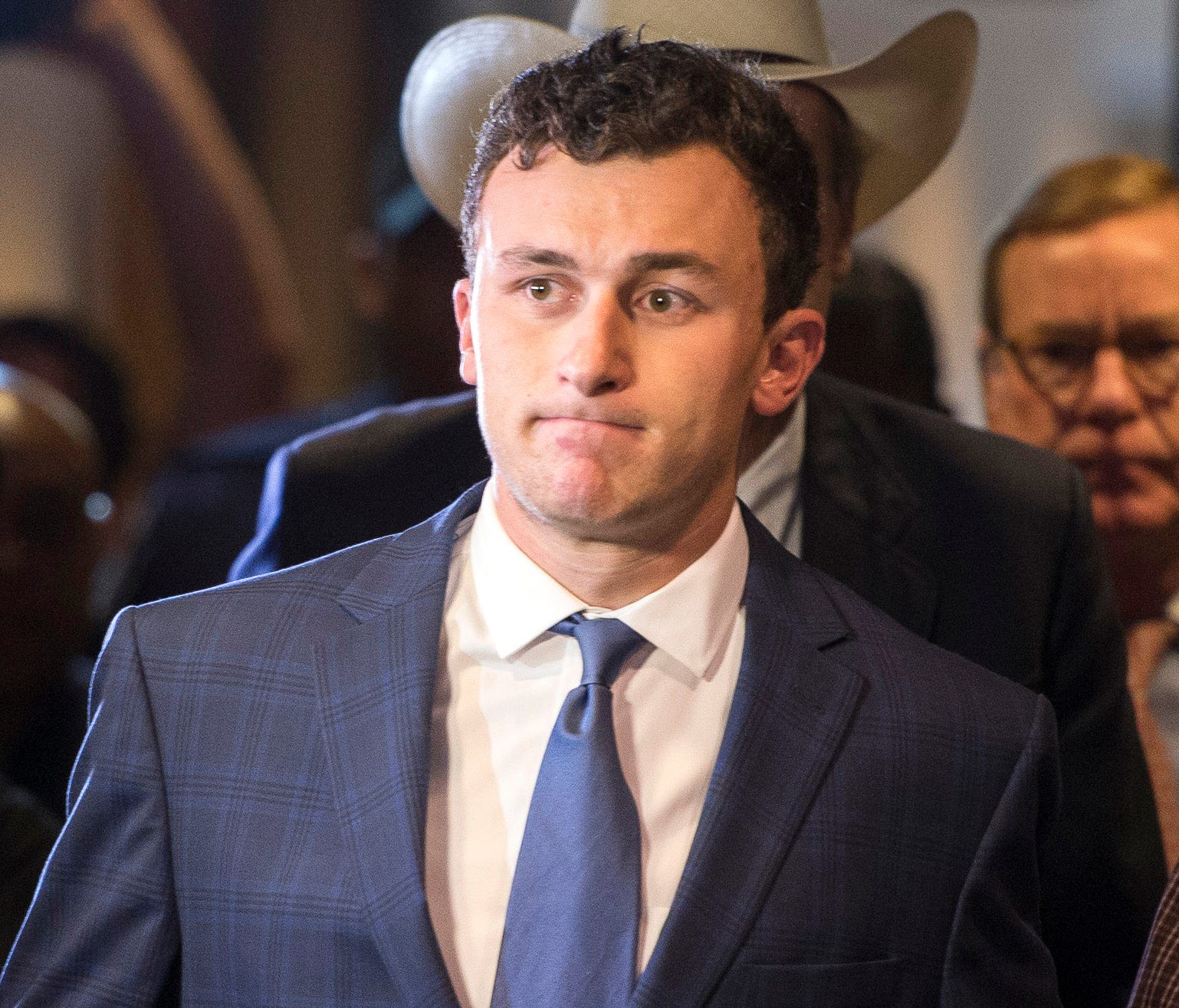 Johnny Manziel makes his first appearance in court for his misdemeanor assault charge at the Frank Crowley Courts Building.