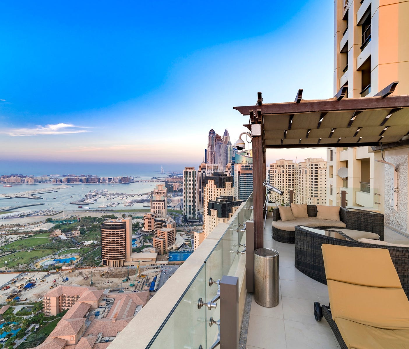 This three-bedroom rental in Dubai, United Arab Emirates, sleeps nine and rents from $342 a night.