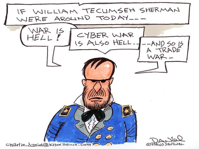 The cartoonist's homepage, knoxnews.com/opinion/charlie-daniel