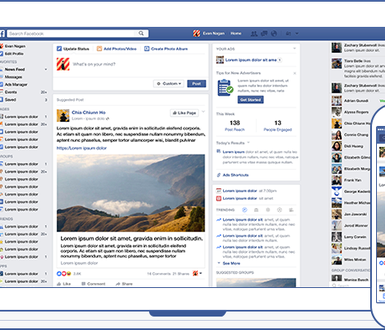 Facebook News Feed on desktop and mobile.