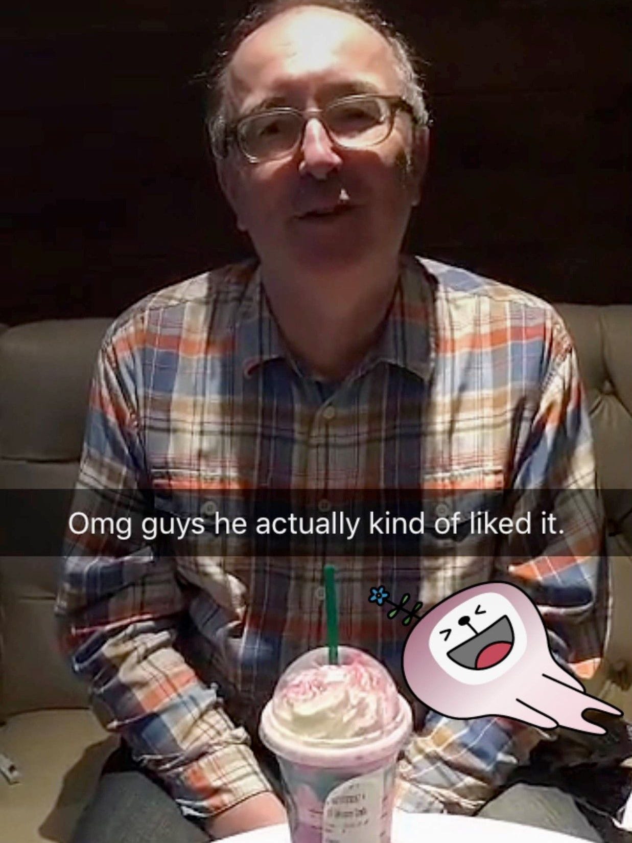 A 61 Year Old British Guy Tried The Starbucks Unicorn Frappuccino