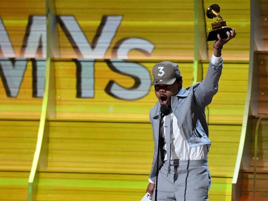Chance The Rapper accepts Best New Artist during the