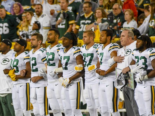 Green Bay Packers quarterback Aaron Rodgers (12) link