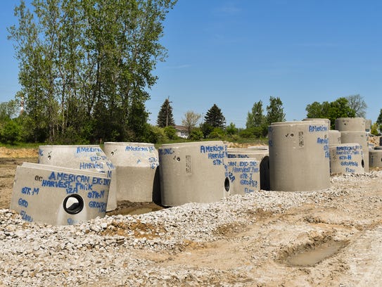 Cement pipes were found last week at Harvest Park, a planned medical marijuana business park. The land in Windsor Township is available for several businesses, including marijuana cultivators, processors, secure transporters, testing labs and suppliers.