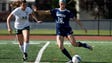 Ramapo's Morgan Pecoraro #20 closes in on Ramsey's