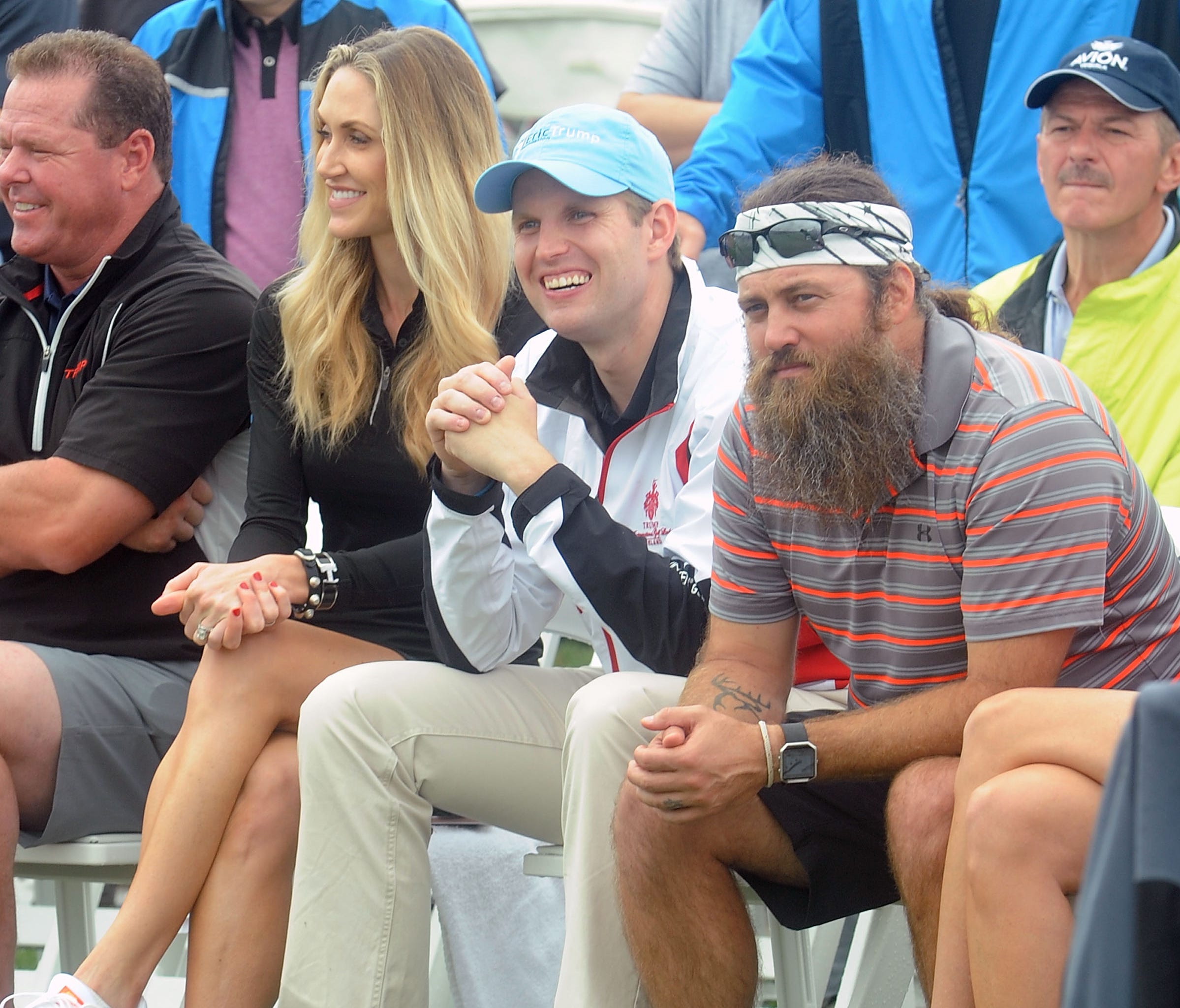 Lara Trump, Eric Trump and Willie Robertson attend the 10th Annual Eric Trump Foundation Golf Invitational at Trump National Golf Club Westchester on Sept. 19, 2016 in Briarcliff Manor, N.Y.