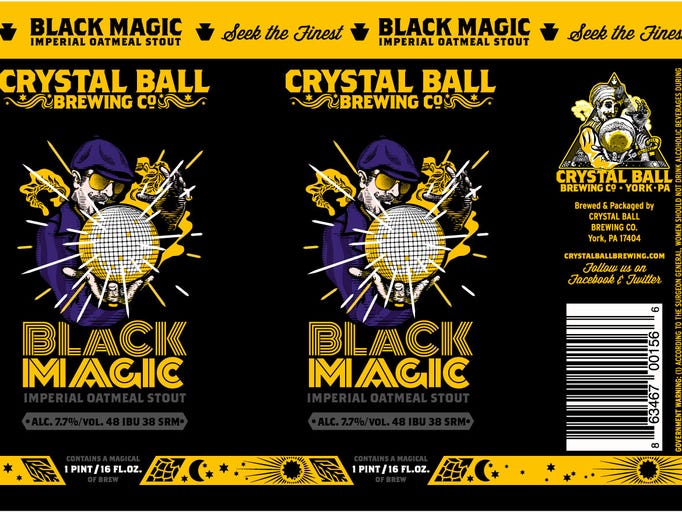 Crystal Ball Brewing's Black Magic label, designed