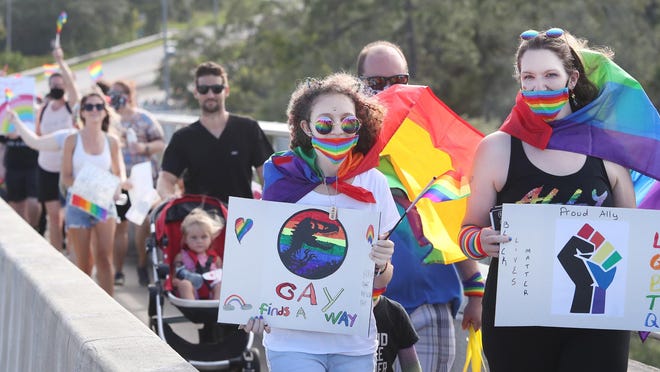 The Flagler LGBT Pride walk, Friday June 12, 2020 from Wadsworth Park to Veterans Park in Flagler Beach.