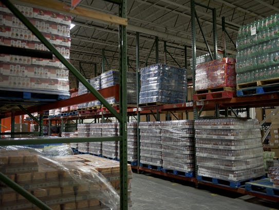 The storage area inside the Food Bank of South Jersey
