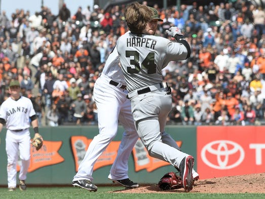 SAN FRANCISCO, CA - MAY 29:  Bryce Harper #34 of the