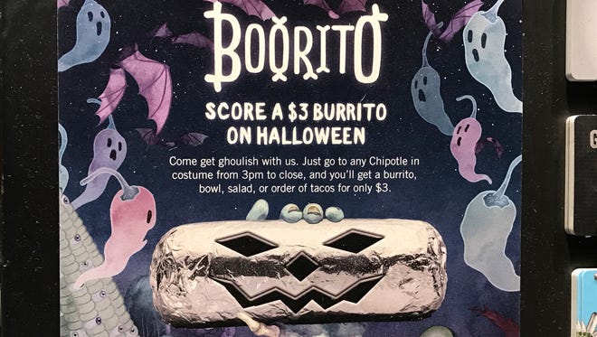 Wearing your Halloween costume to Chipotle has its benefits.
